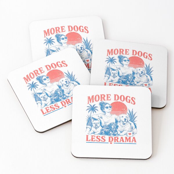 Item preview, More Dogs Less Drama Funny Dog Lover Vintage Summer Beach designed and sold by nojany.