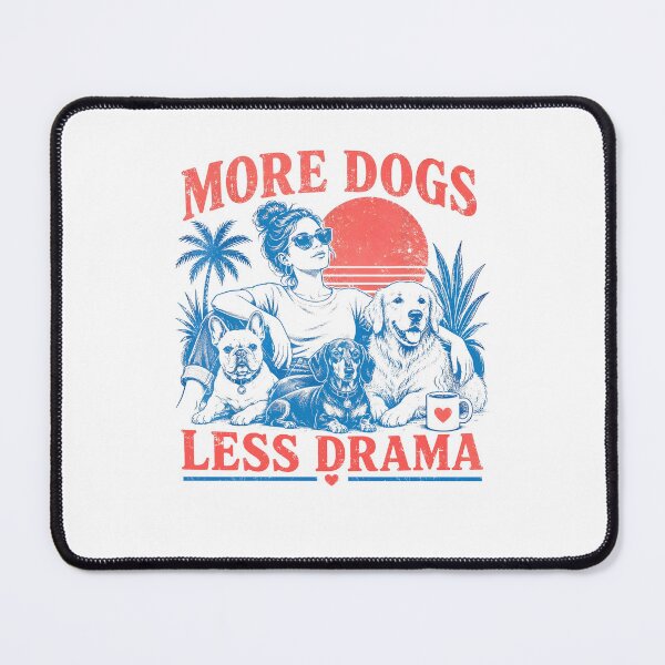 Item preview, More Dogs Less Drama Funny Dog Lover Vintage Summer Beach designed and sold by nojany.
