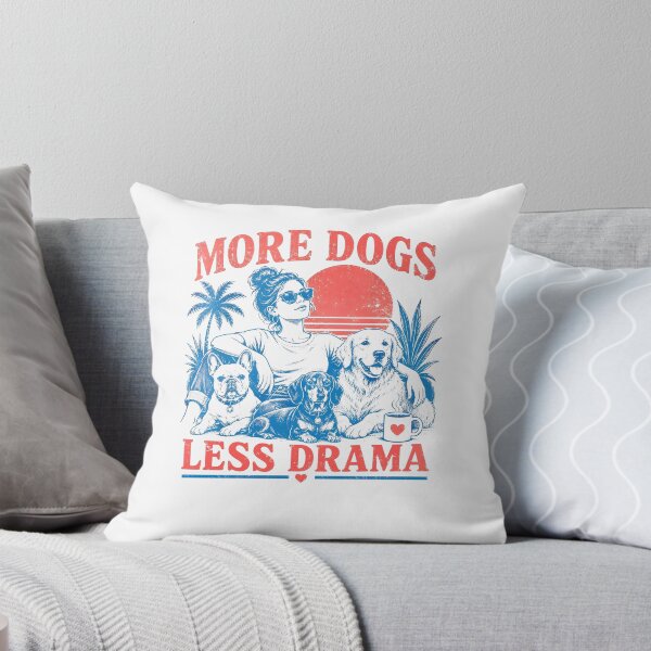 Item preview, More Dogs Less Drama Funny Dog Lover Vintage Summer Beach designed and sold by nojany.