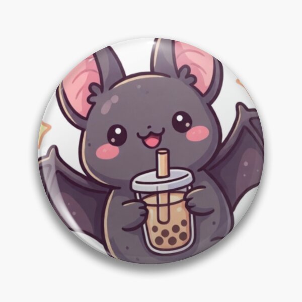 Item preview, Currently Recharging Cute Bat Drinking Boba Tea designed and sold by Golden_Pixel_Paper.