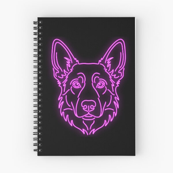 Item preview, Modern German Shepherd cyberpunk line art designed and sold by Pfotenfaden.