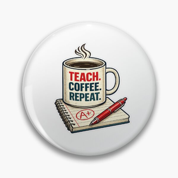 Item preview, Teach Coffee Repeat Funny Teacher Retro Back To School Design designed and sold by mansourhamid.