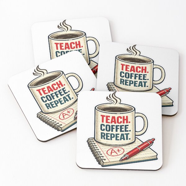 Item preview, Teach Coffee Repeat Funny Teacher Retro Back To School Design designed and sold by mansourhamid.