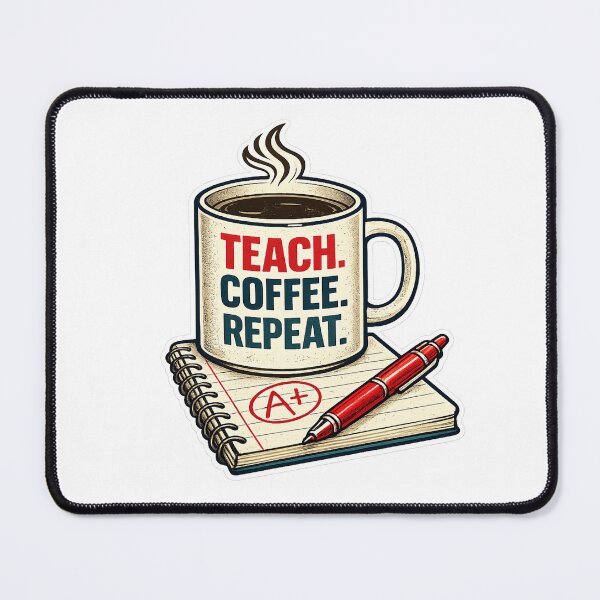 Item preview, Teach Coffee Repeat Funny Teacher Retro Back To School Design designed and sold by mansourhamid.