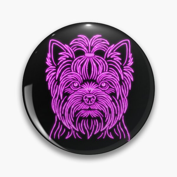 Item preview, Yorkshire Terrier cyberpunk line art dog portrait designed and sold by Pfotenfaden.
