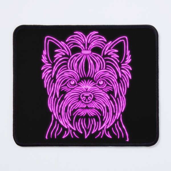 Item preview, Yorkshire Terrier cyberpunk line art dog portrait designed and sold by Pfotenfaden.