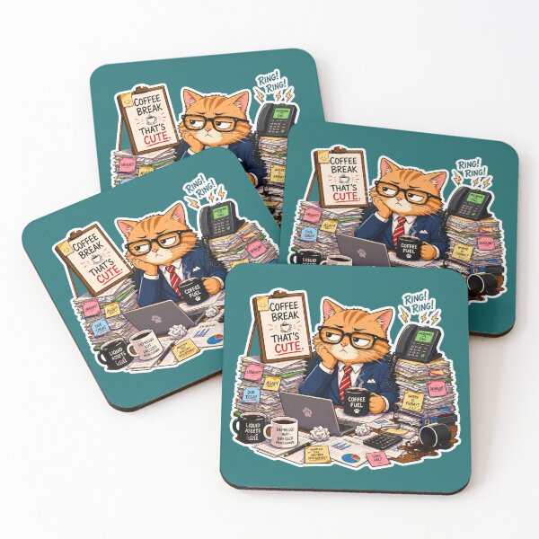 Item preview, Coffee Break? That's Cute Accountant Cat designed and sold by HAPPY HARBOR DESIGN .