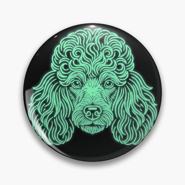 Item preview, Poodle cyberpunk Line Art Modern Mint Glow Dog Portrait designed and sold by Pfotenfaden.