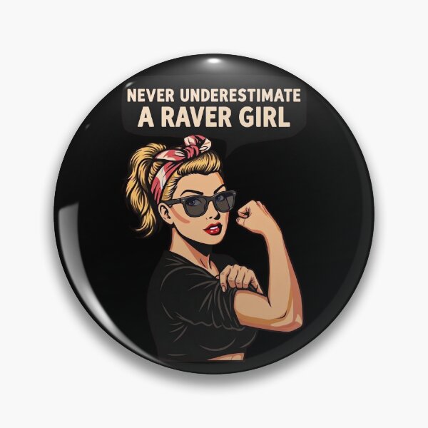 Item preview, Never Underestimate A Rave Girl Techno Festival designed and sold by SPAZE-Typo.