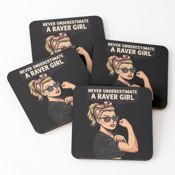 Item preview, Never Underestimate A Rave Girl Techno Festival designed and sold by SPAZE-Typo.