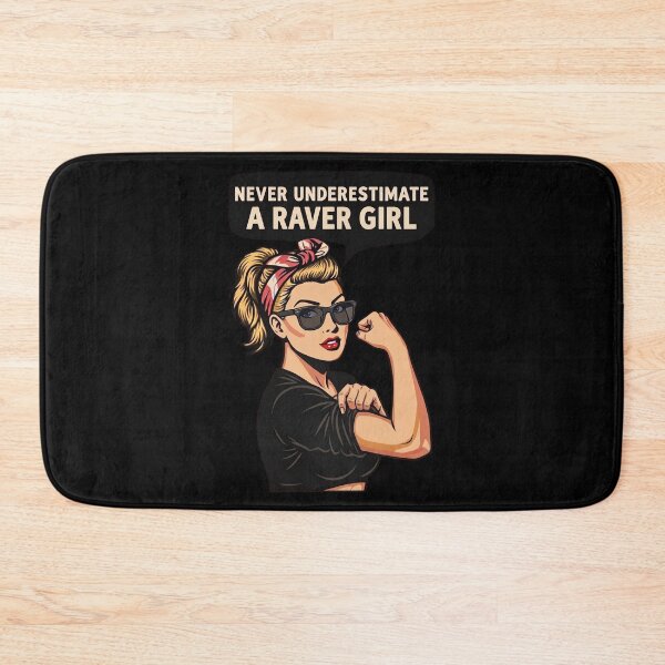 Item preview, Never Underestimate A Rave Girl Techno Festival designed and sold by SPAZE-Typo.