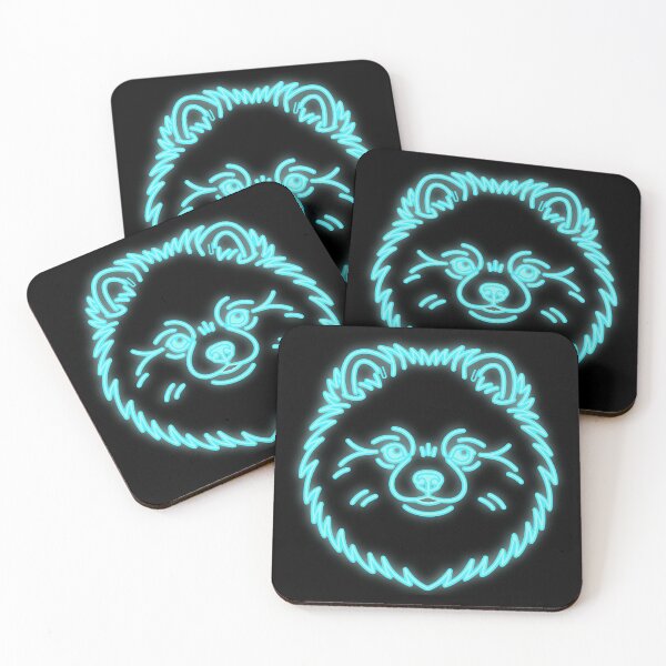 Item preview, Pomeranian cyberpunk Line Art Cyan Glow | Minimalist Pomeranian designed and sold by Pfotenfaden.
