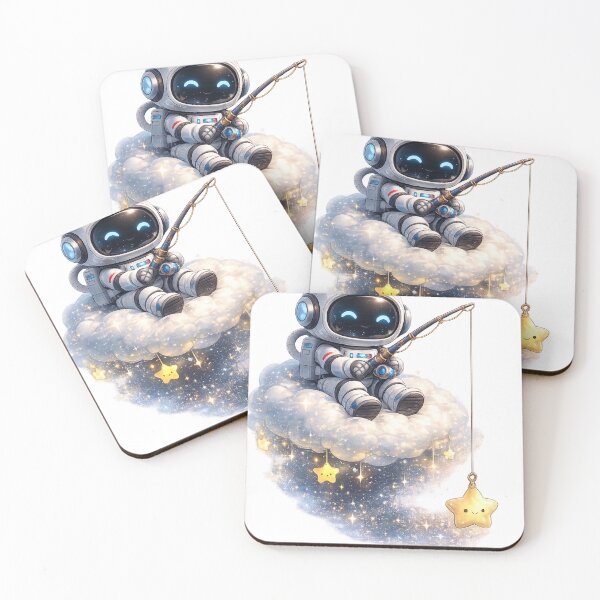 Item preview, Astronaut Fishing Stars | Whimsical Space Graphic Design designed and sold by VasiArtLab.