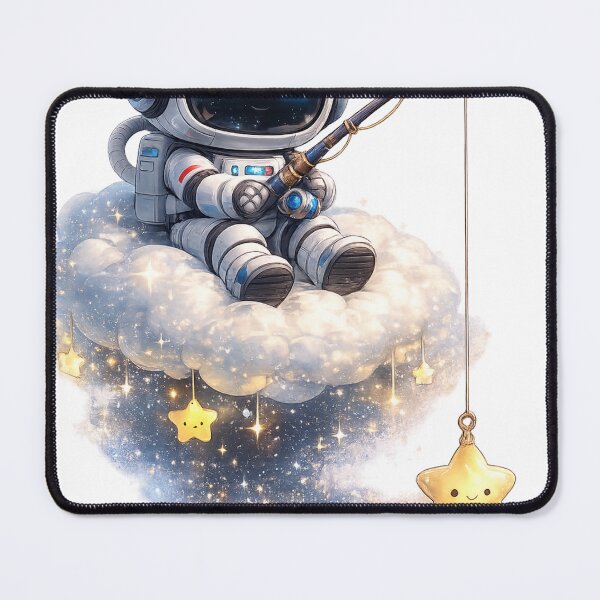 Item preview, Astronaut Fishing Stars | Whimsical Space Graphic Design designed and sold by VasiArtLab.