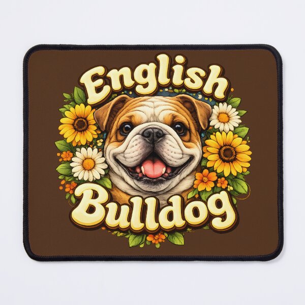 Item preview, Happy English Bulldog Floral Portrait | Cute Dog Lover Design designed and sold by blankTeeShirt.