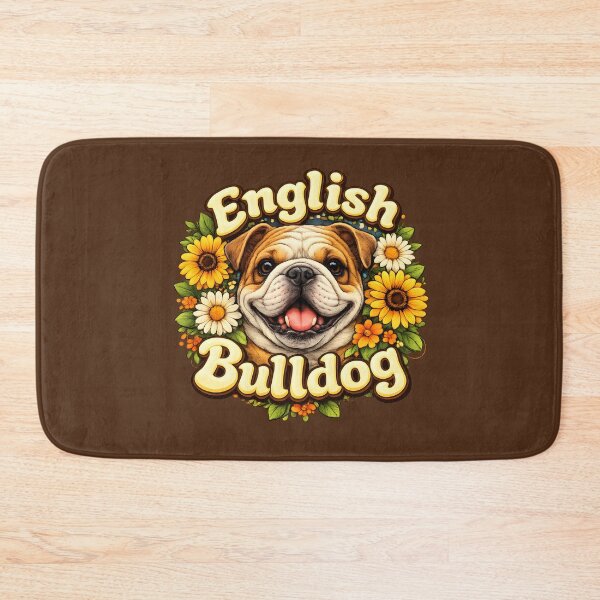 Item preview, Happy English Bulldog Floral Portrait | Cute Dog Lover Design designed and sold by blankTeeShirt.