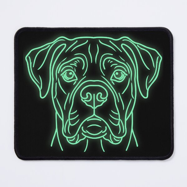 Item preview, Boxer Dog cyberpunk Line Art Ghost Green Glow | Minimalist Pet Art designed and sold by Pfotenfaden.