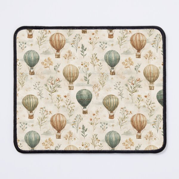 Item preview, Vintage Hot Air Balloon Botanical Pattern | Whimsical Travel Watercolor designed and sold by Bound for Wonder.