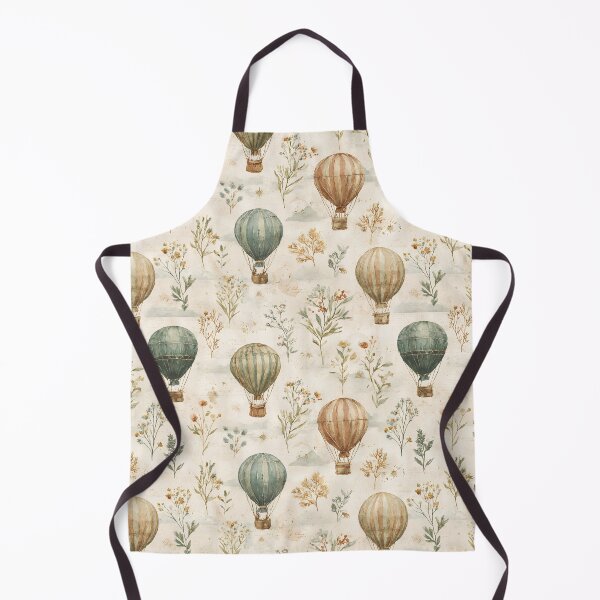 Item preview, Vintage Hot Air Balloon Botanical Pattern | Whimsical Travel Watercolor designed and sold by Bound for Wonder.