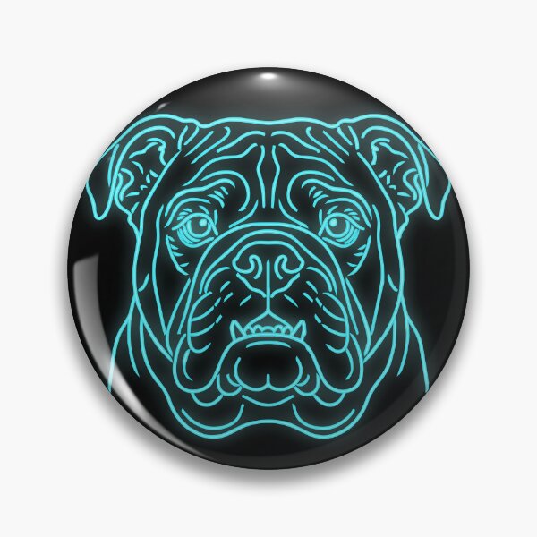 Item preview, English Bulldog cyberpunk Line Art Cyan Glow | Minimalist Dog Portrait designed and sold by Pfotenfaden.