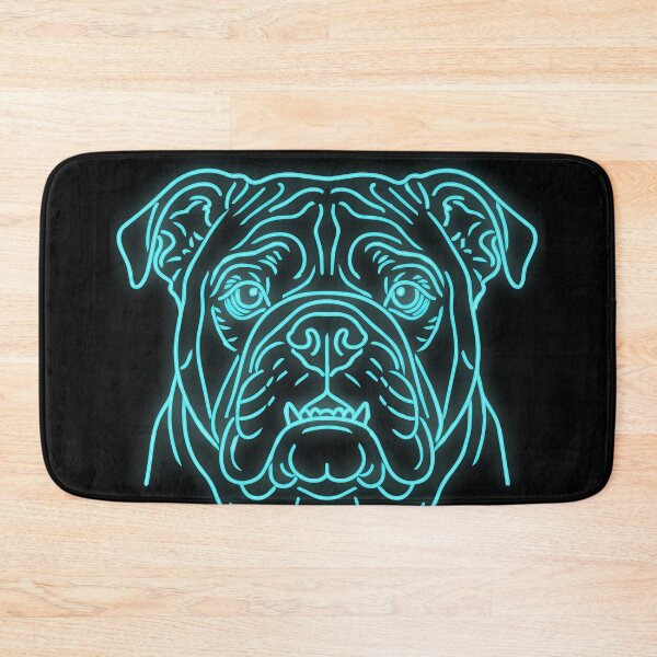 Item preview, English Bulldog cyberpunk Line Art Cyan Glow | Minimalist Dog Portrait designed and sold by Pfotenfaden.