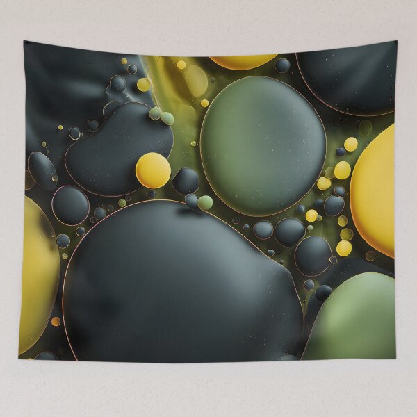 Aperçu de l'œuvre Luminous Fluid Dynamics: Yellow and Green Abstract créée et vendue par ThaCriações.