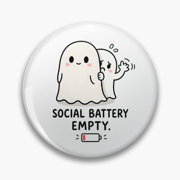 Item preview, Social Battery Empty Ghost designed and sold by Drofted.