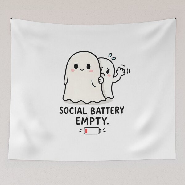 Item preview, Social Battery Empty Ghost designed and sold by Drofted.