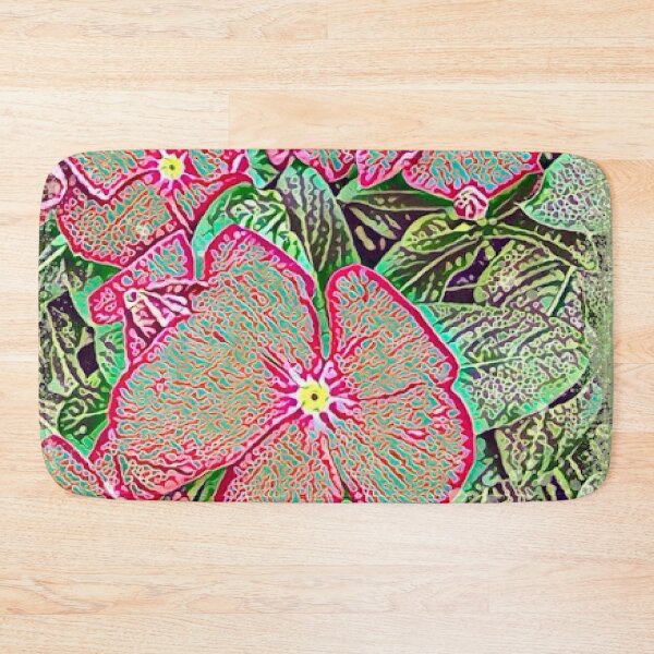 Item preview, Psychedelic Red Periwinkle Flower Digital Painting Art designed and sold by BalkanBloom.