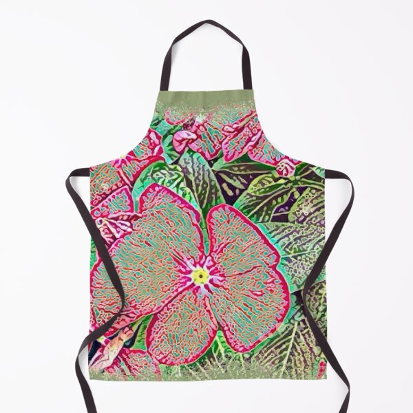 Item preview, Psychedelic Red Periwinkle Flower Digital Painting Art designed and sold by BalkanBloom.