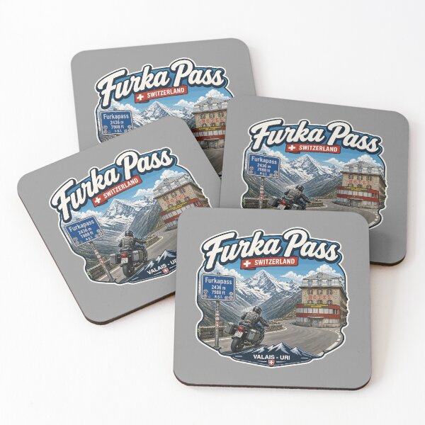 Item preview, Furka Pass Switzerland Furkapass Motorcycle Cycle Sticker TShirt 04 designed and sold by OuterShellUK.