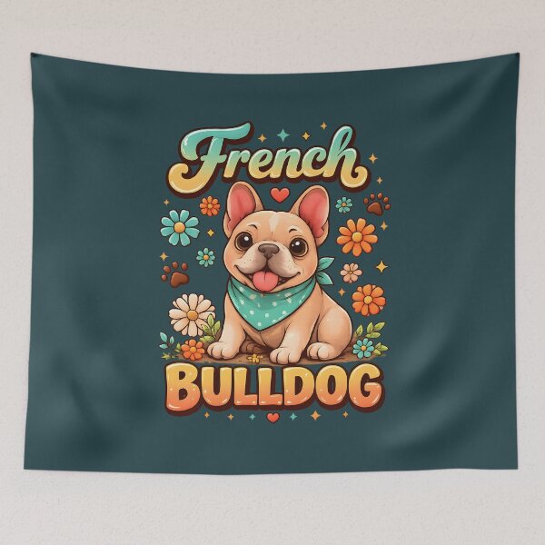 Item preview, French Bulldog Retro Floral Kawaii Dog Lover Design designed and sold by blankTeeShirt.