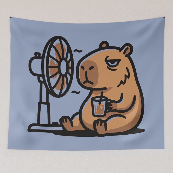 Item preview, Relatable Grumpy Capybara Iced Coffee Summer Burnout Mood designed and sold by MavtM.