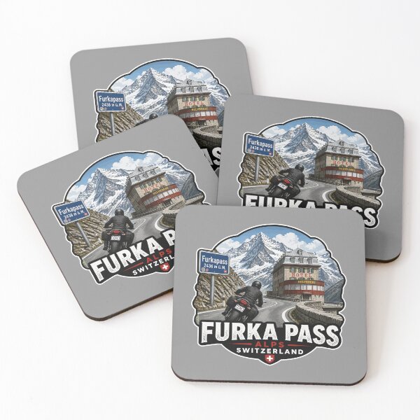 Item preview, Furka Pass Switzerland Furkapass Motorcycle Cycle Sticker TShirt 05 designed and sold by OuterShellUK.