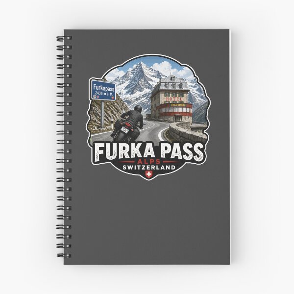 Item preview, Furka Pass Switzerland Furkapass Motorcycle Cycle Sticker TShirt 05 designed and sold by OuterShellUK.