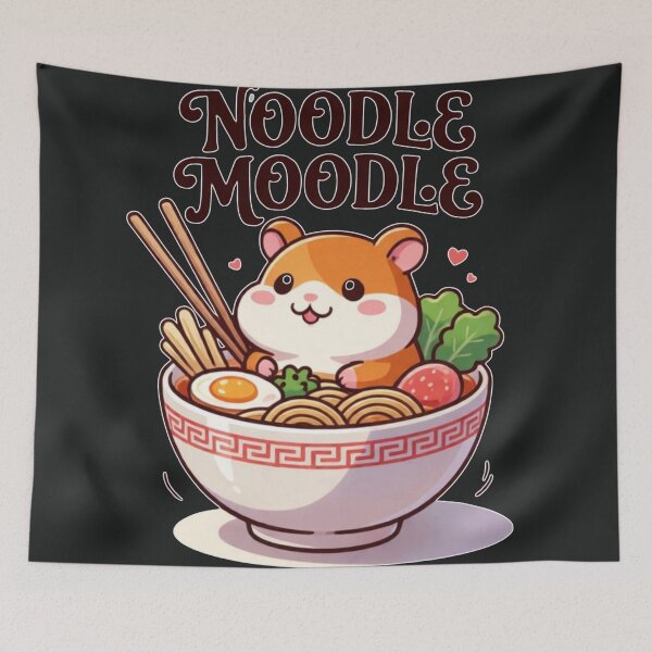 Item preview, Noodle Moodle Cute Hamster Eating Ramen Bowl designed and sold by Golden_Pixel_Paper.