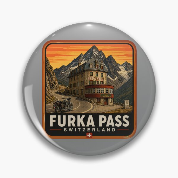 Item preview, Furka Pass Switzerland Furkapass Motorcycle Cycle Sticker TShirt 06 designed and sold by OuterShellUK.