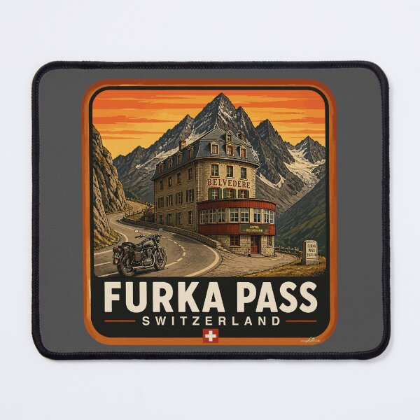 Item preview, Furka Pass Switzerland Furkapass Motorcycle Cycle Sticker TShirt 06 designed and sold by OuterShellUK.