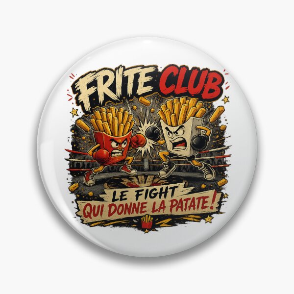 Aperçu de l'œuvre Frite Club – Le Fight qui Donne la Patate | Design Humour Street Food Vintage créée et vendue par CR3@TIX-BOUTIK.