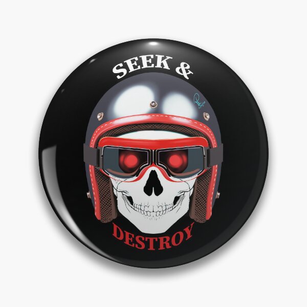 Item preview, Seek and Destroy Silver Helmet Skull Graphic designed and sold by Rhapsodic1290.