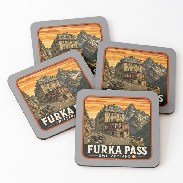 Item preview, Furka Pass Switzerland Furkapass Motorcycle Cycle Sticker TShirt 08 designed and sold by OuterShellUK.