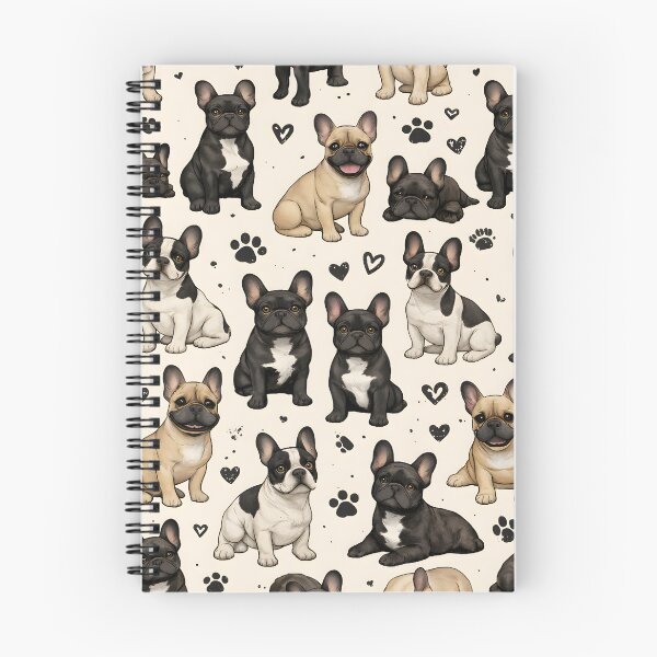 Item preview, Cute French Bulldog Seamless Pattern with Hearts & Paw Prints designed and sold by blankTeeShirt.