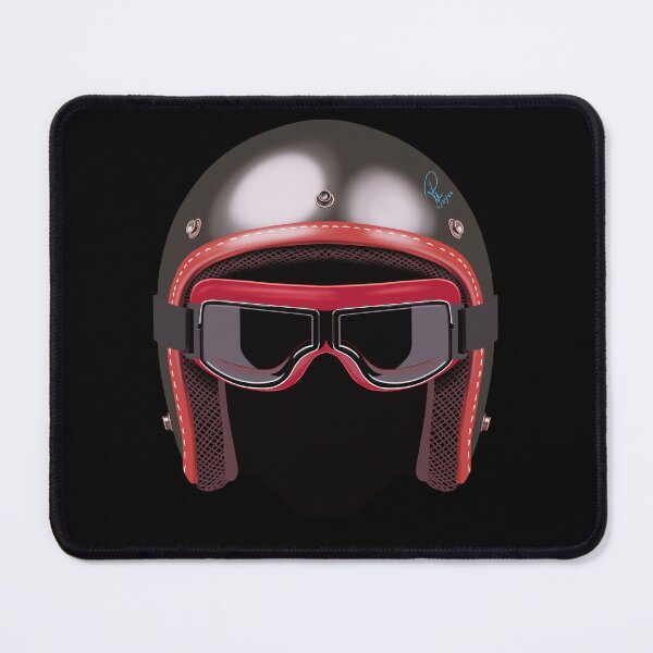 Item preview, Vintage Motorcycle Helmet Ghost Silhouette Hand Drawn Art designed and sold by Rhapsodic1290.