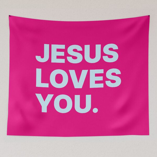 Item preview, Neon Jesus Loves You, Vibrant Christian Faith, Retro Religious, Inspirational Bible Quote designed and sold by Sprinkle12345.