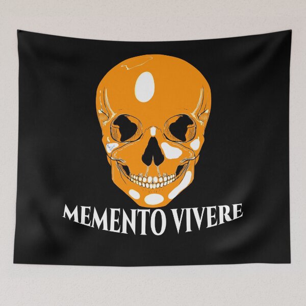 Item preview, Memento Vivere Yellow Skull - Hand Drawn Gothic Art designed and sold by Rhapsodic1290.