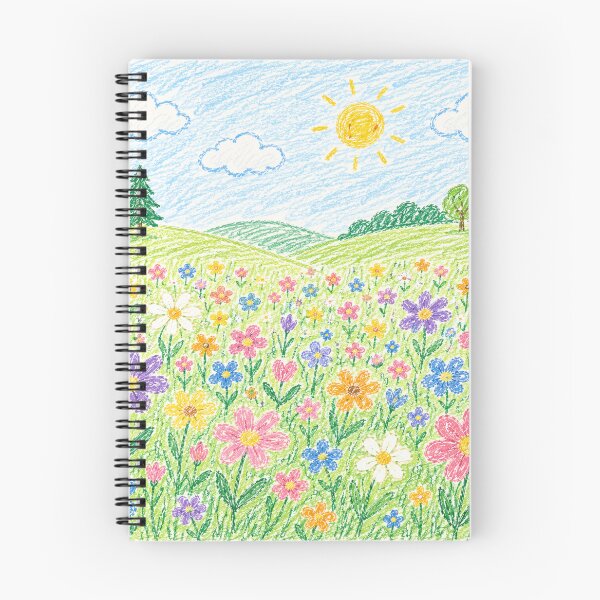 Item preview, Sunny Crayon Meadow Wildflower Landscape designed and sold by 0606PM.