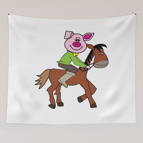 Item preview, Pig is riding horse designed and sold by tarek25.