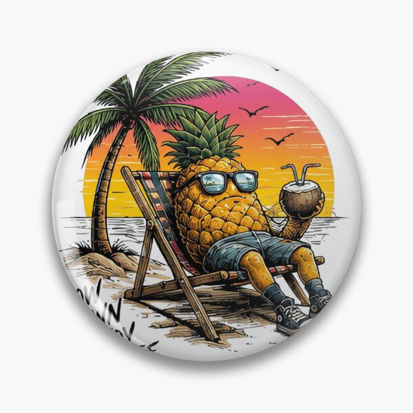 Item preview, Slow Down Enjoy Life Pineapple – Tropical Beach Sunset Vacation Graphic designed and sold by RedPixelPlus.