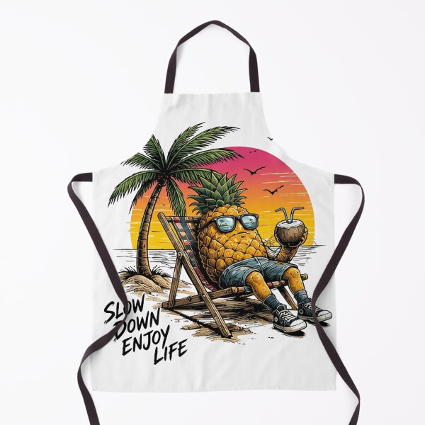 Item preview, Slow Down Enjoy Life Pineapple – Tropical Beach Sunset Vacation Graphic designed and sold by RedPixelPlus.