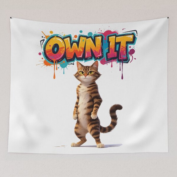 Item preview, Own It Cat Bold Graffiti designed and sold by LINSSEX Style • Urban & Sport Streetwear.